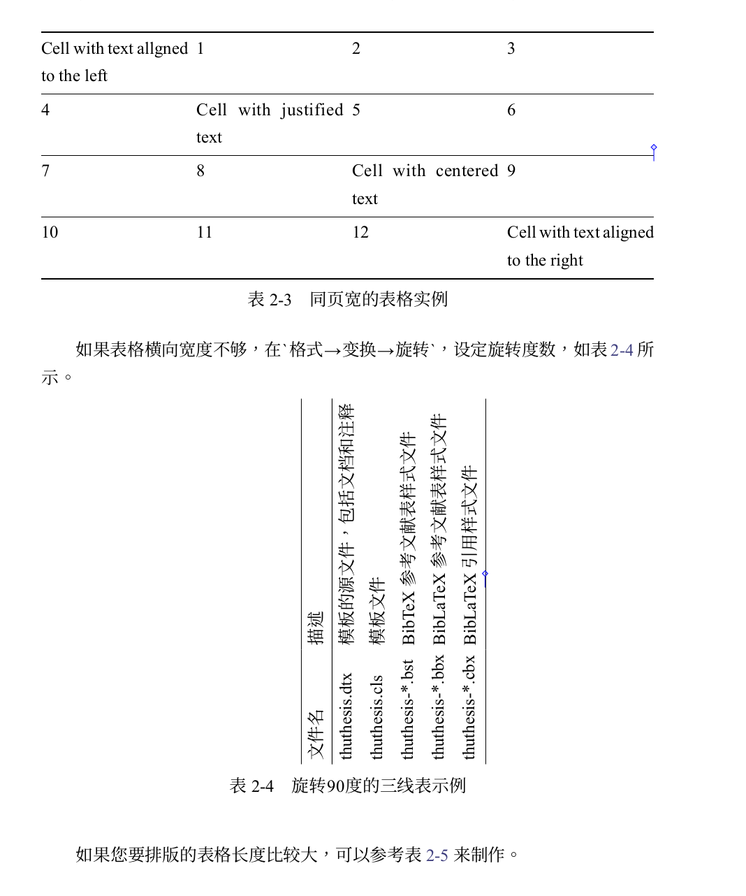 表格示例